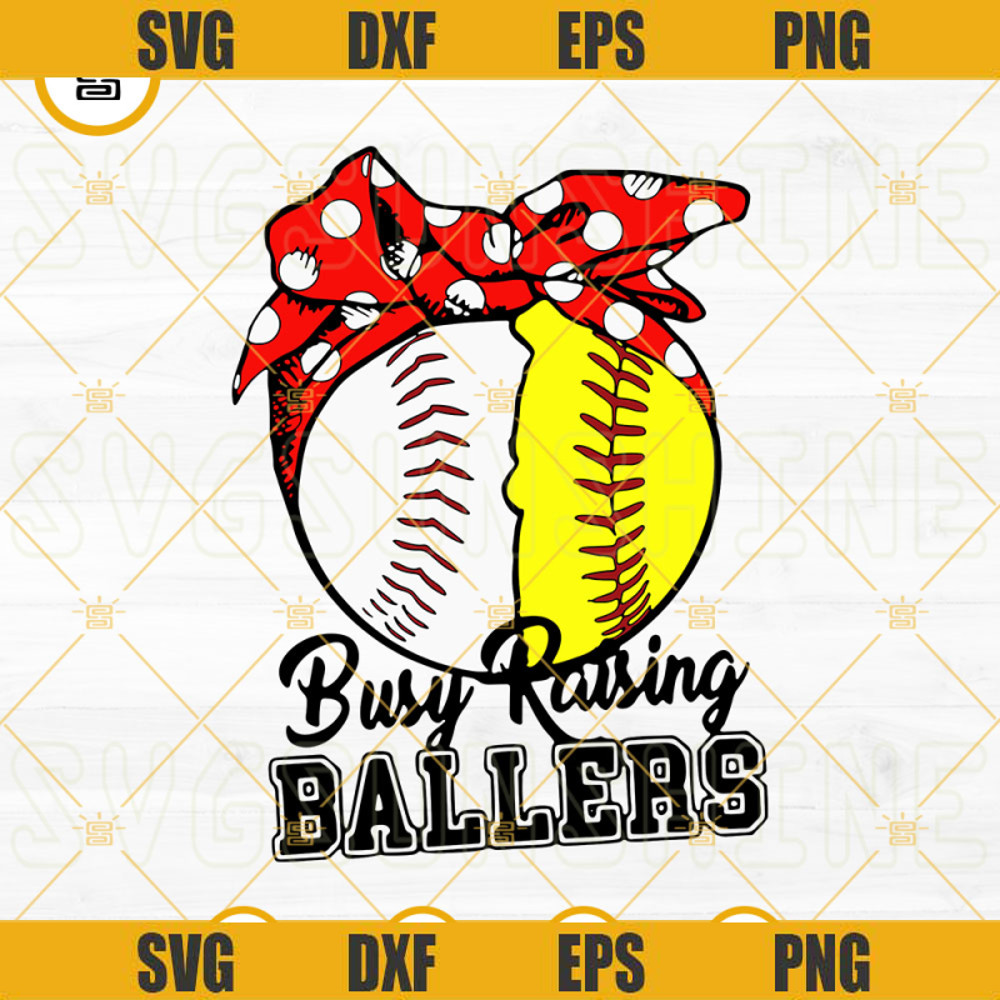 Busy Raising Ballers SVG, Baseball Softball Bandana SVG, Baseball Mom SVG PNG DXF EPS Cut Files.jpg
