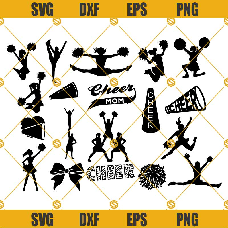 Cheer SVG Bundle, Cheer svg, cheerleading svg, cheerleader svg, cheer clipart, silhouette and cricut.jpg