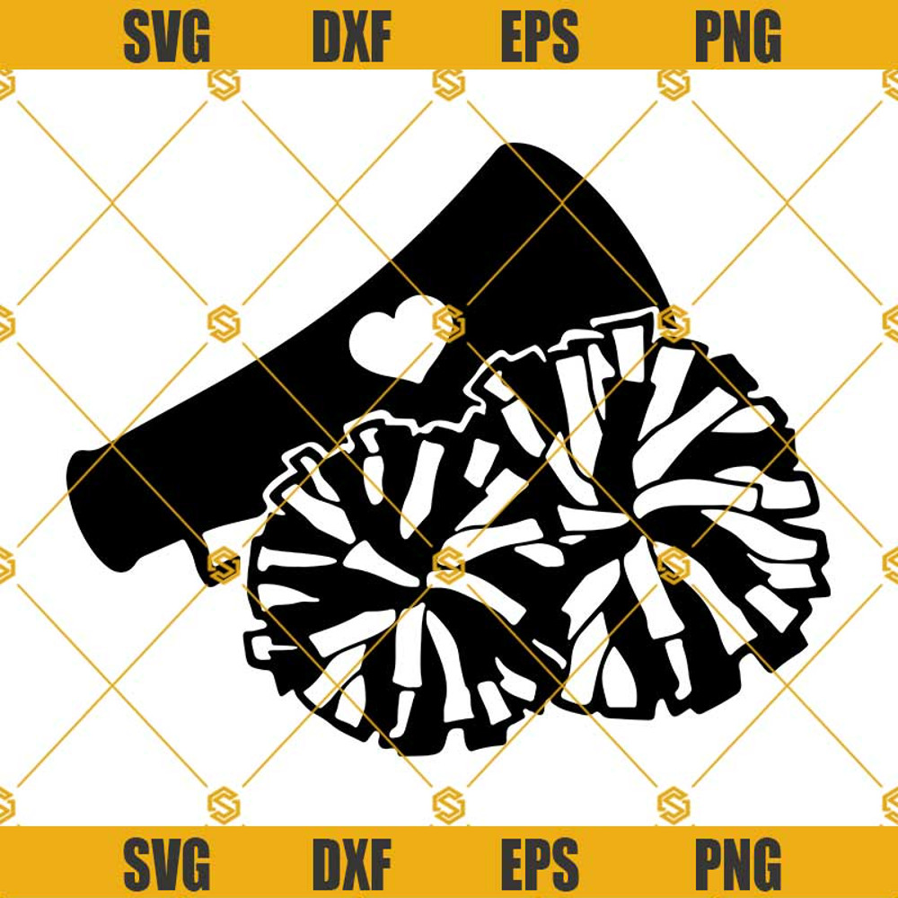 Cheerleader SVG, Megaphone SVG, Pom Pom SVG, Cheer Mom SVG, Football Cricut, Softball Baseball Basketball SVG.jpg