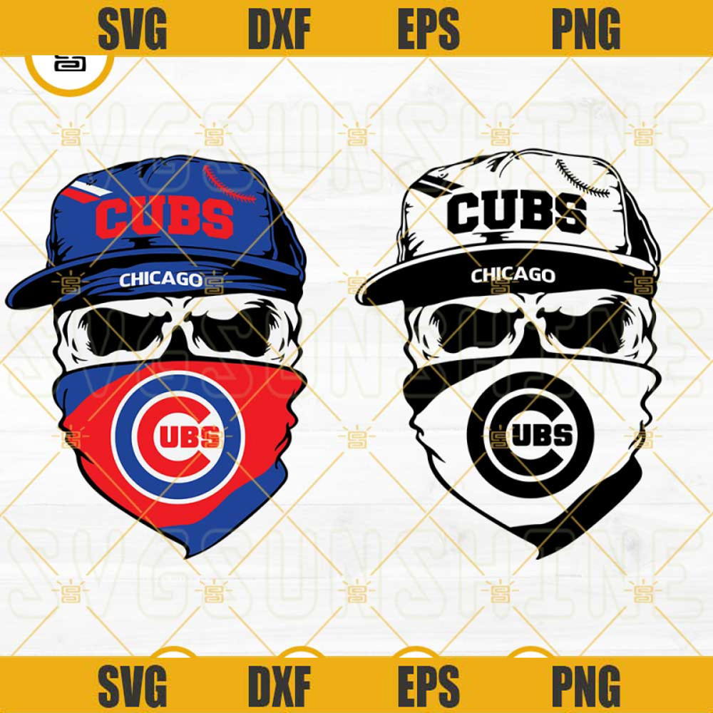 Chicago Cubs Skull SVG, Cubs Baseball SVG PNG DXF EPS Cut Files.jpg
