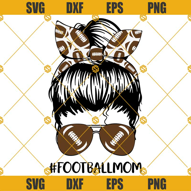 Football Headband Mom Life SVG, Football Mom SVG, Messy Bun.jpg