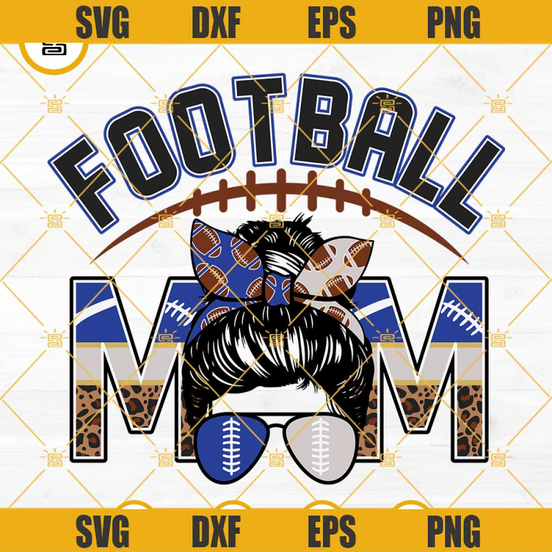 Football Mom Royal Blue And Silver SVG PNG DXF EPS Cut Files For Cricut Silhouette.jpg