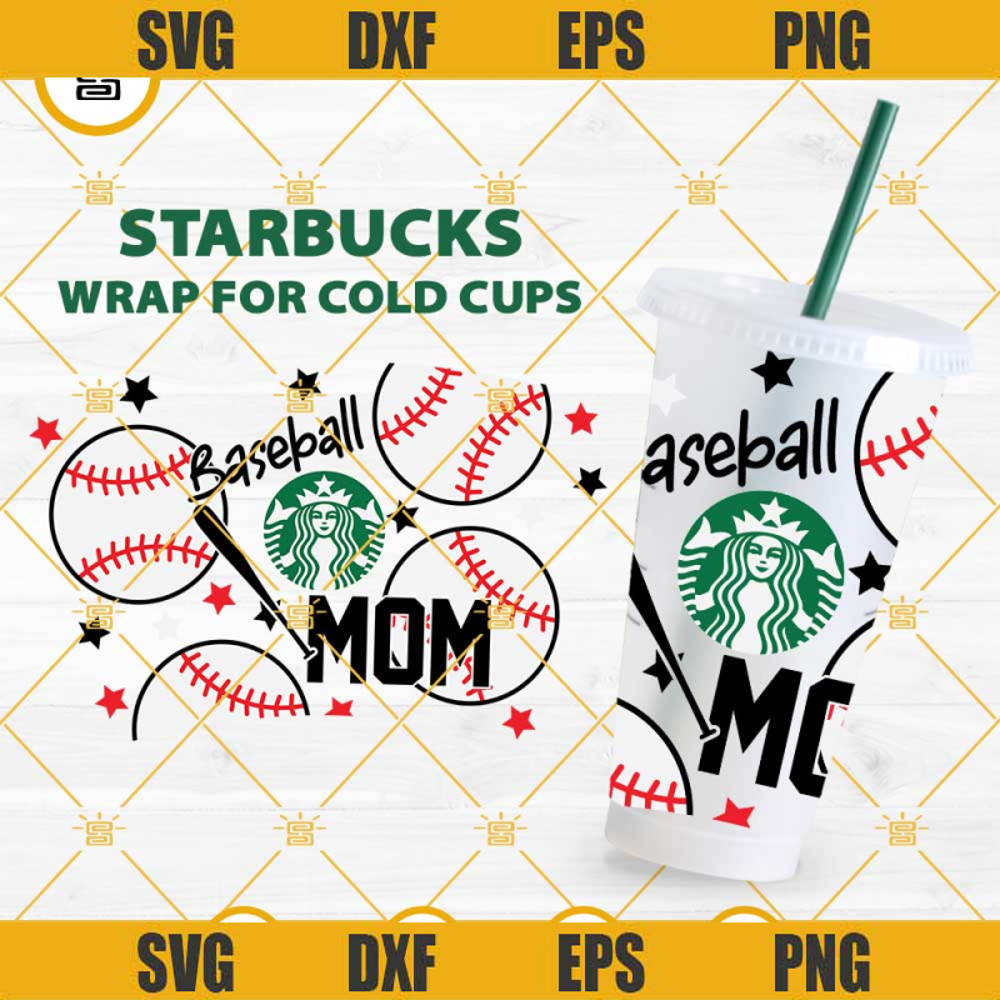 Full Wrap Baseball Mom Starbucks Cup SVG, Starbucks Mom SVG, Baseball Cup SVG, Starbucks Mom Life SVG.jpg