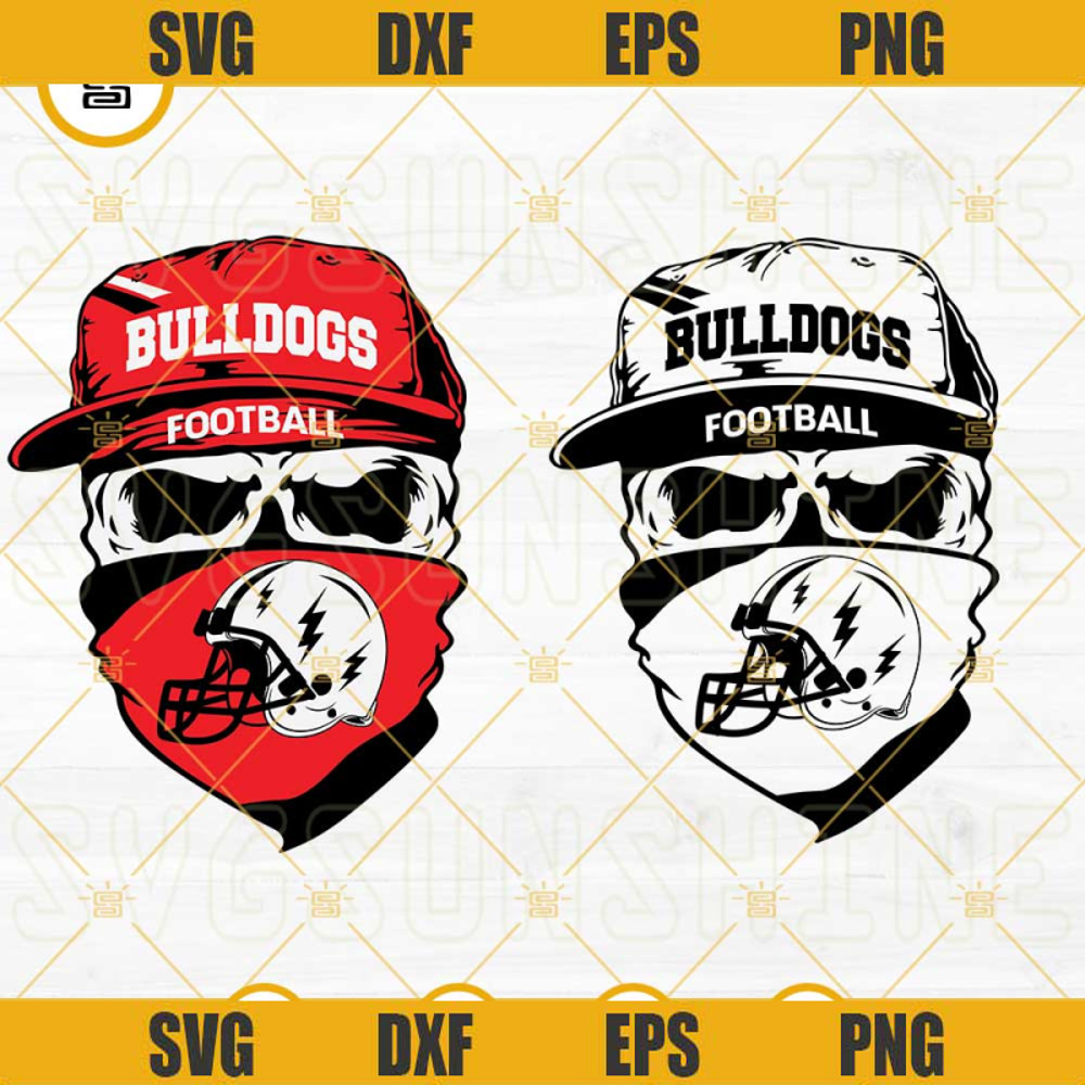 Georgia Bulldogs Skull SVG, Bulldogs Football SVG PNG DXF EPS Cut Files.jpg