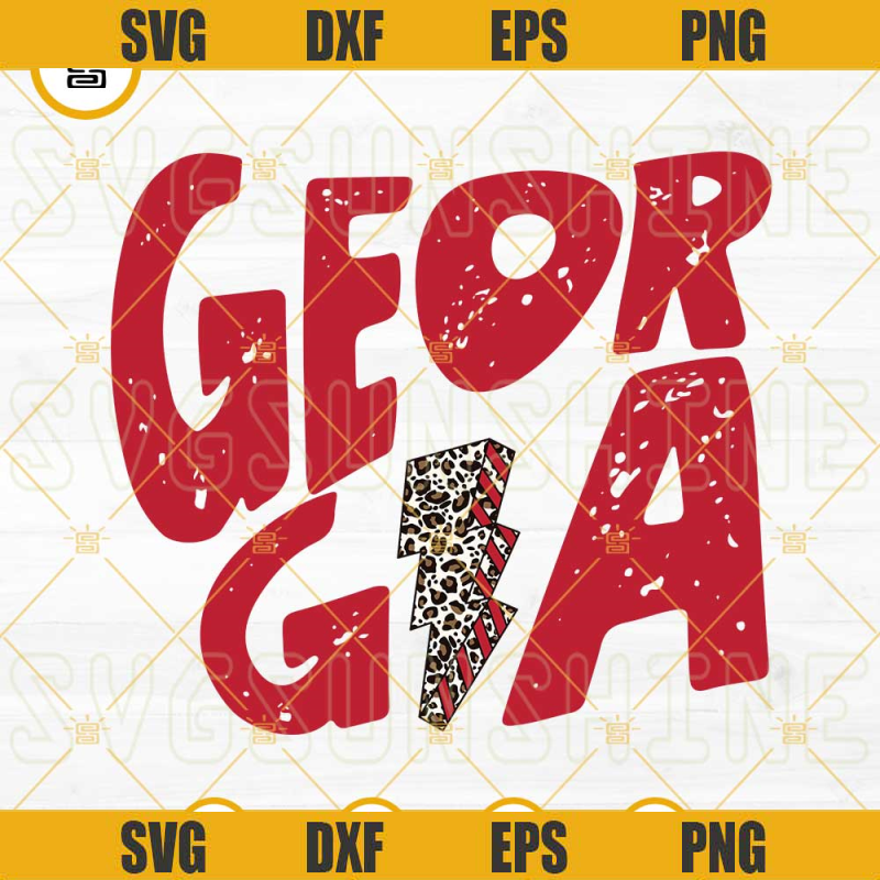 Georgia Leopard Lightning Bolt SVG PNG DXF EPS Cut Files For Cricut Silhouette.jpg