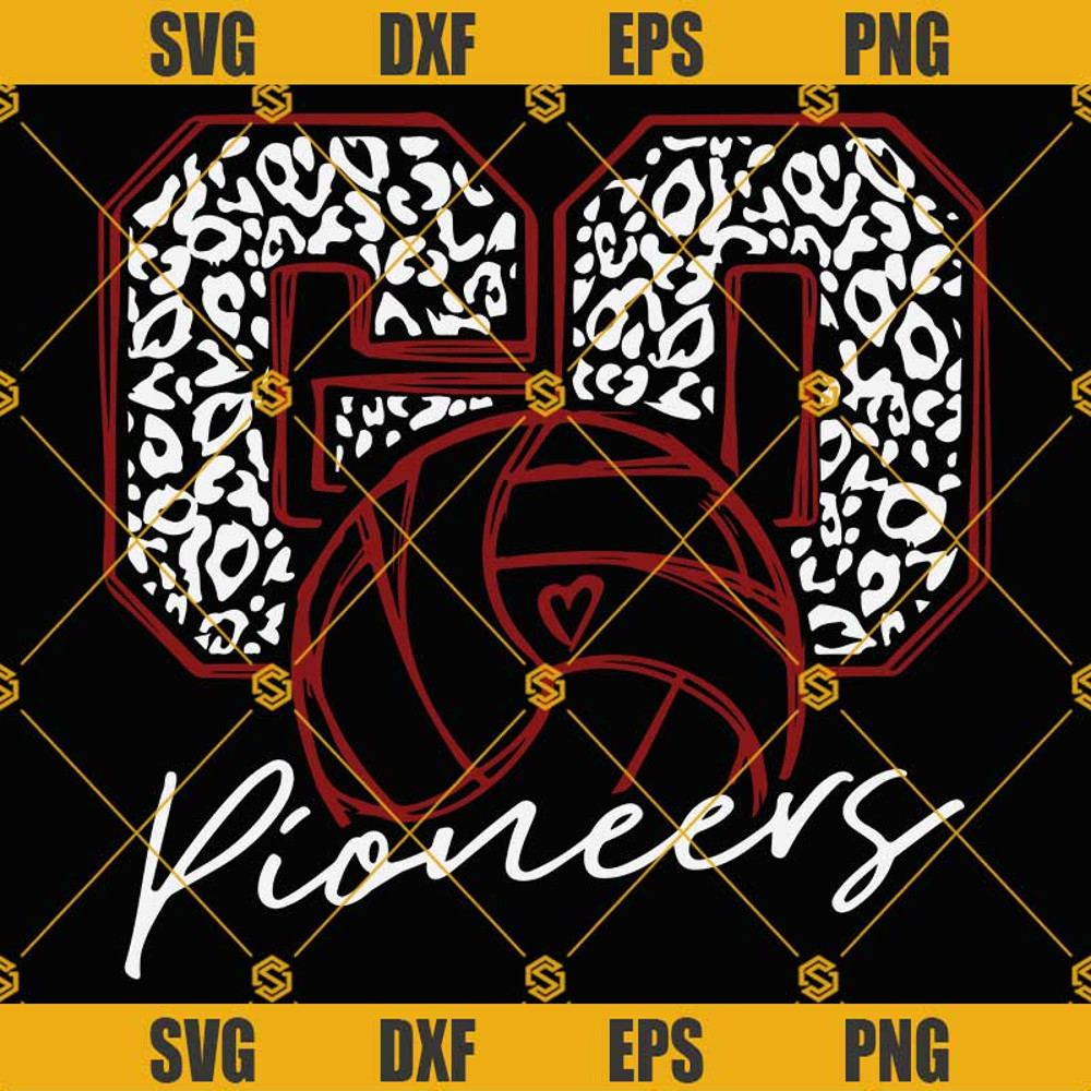 Go Pioneers SVG, Volleyball SVG, Go Pioneers Leopard SVG PNG DXF EPS Cricut.jpg