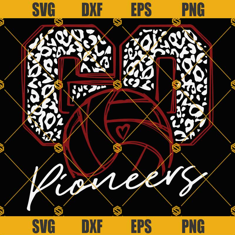 Go Pioneers SVG, Volleyball SVG, Go Pioneers Leopard SVG PNG DXF EPS Cricut.jpg