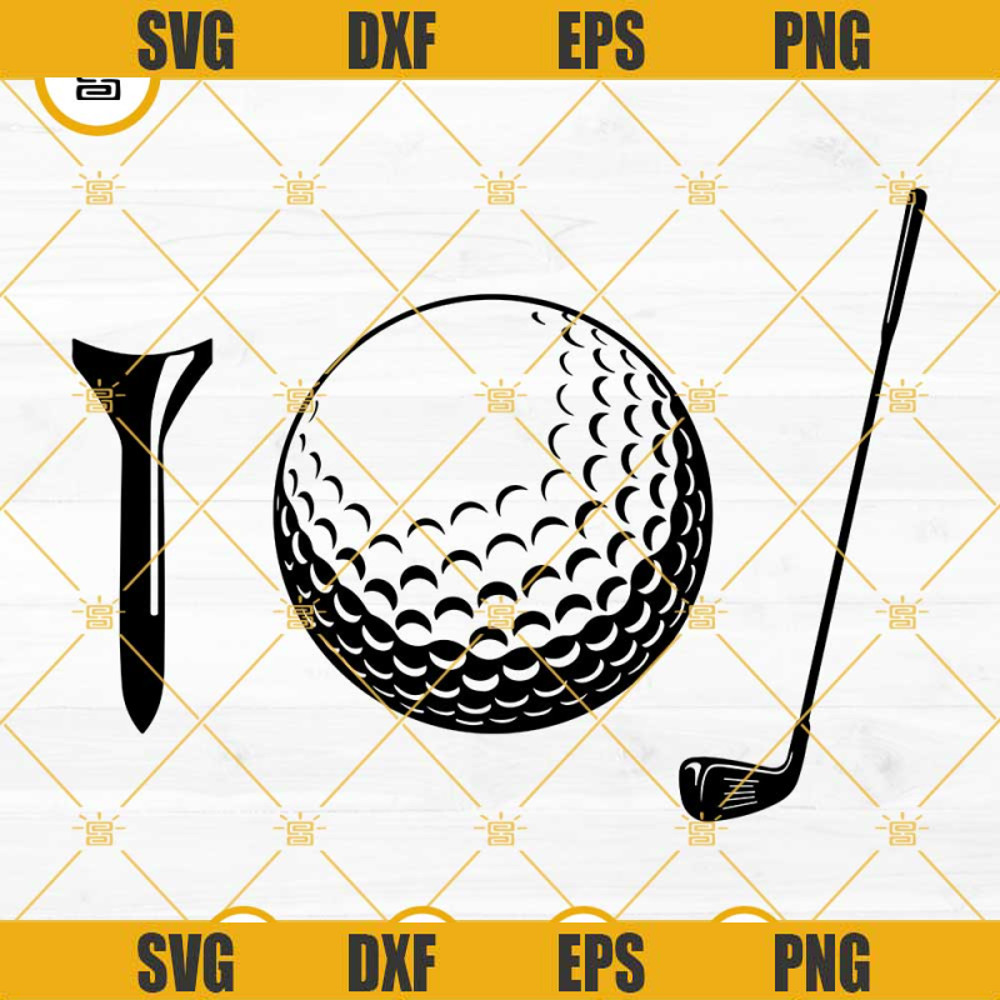 Golf Ball SVG Vector, Golf Ball PNG, Golf Tee SVG, Golf Club SVG, Golf Ball Cricut Silhouette.png