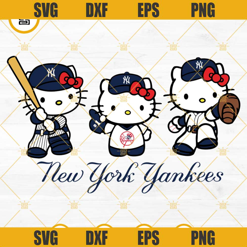 Hello Kitty New York Yankees Baseball SVG PNG DXF EPS.jpg