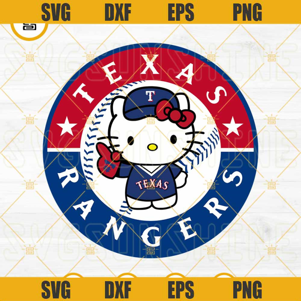 Hello Kitty Texas Rangers SVG File, Hello Kitty Baseball SVG, Texas Rangers SVG.jpg