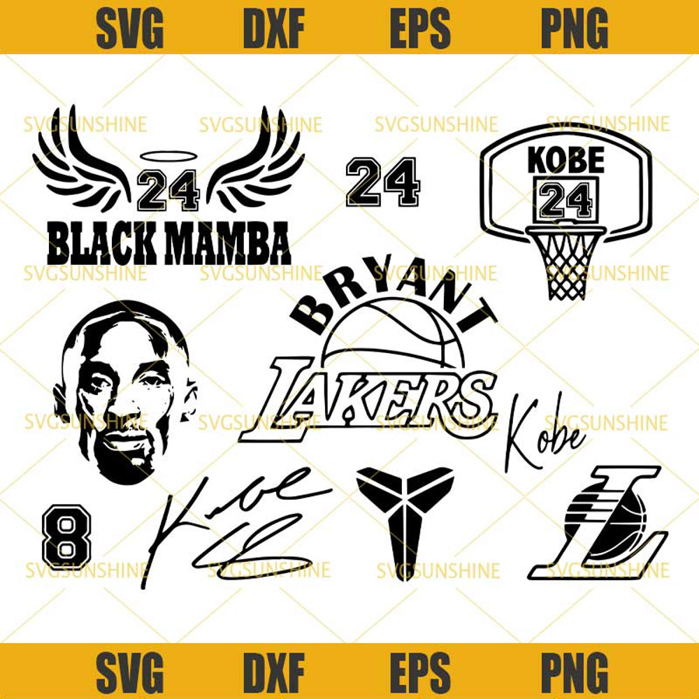 Kobe Bryant SVG Bundle, Lakers SVG, Kobe 24 SVG, Black Mamba SVG, Basketball SVG.jpg