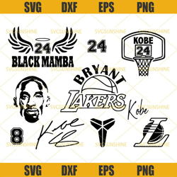 kobe bryant svg bundle, lakers svg, kobe 24 svg, black mamba svg, basketball svg