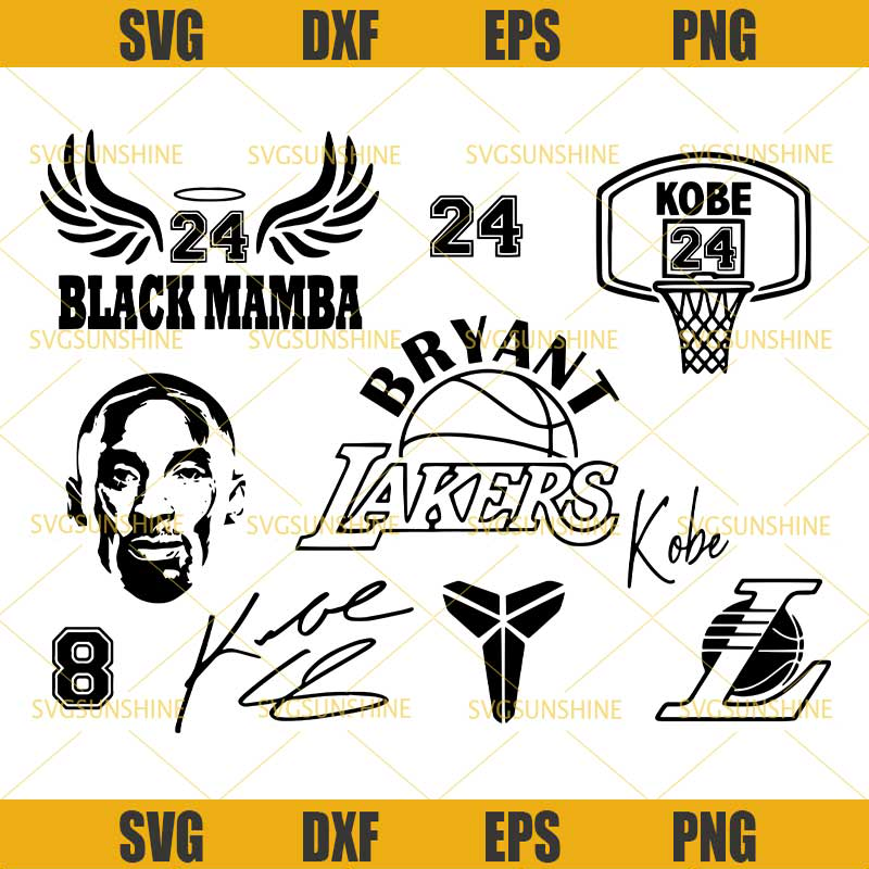 Kobe Bryant SVG Bundle, Lakers SVG, Kobe 24 SVG, Black Mamba SVG, Basketball SVG.jpg