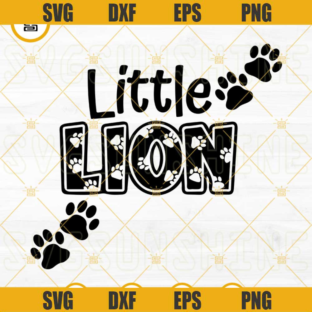 Lion Paw Print SVG, Little Lion SVG DXF EPS PNG Cricut Silhouette.jpg