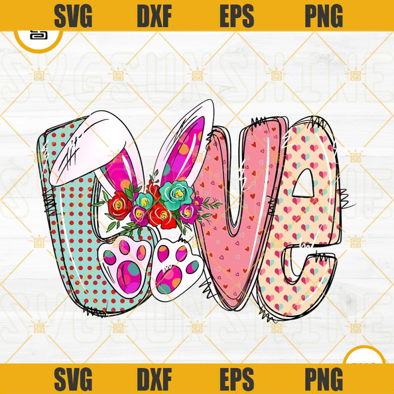Love Bunny PNG, Easter PNG, Easter Bunny PNG Sublimation.jpg