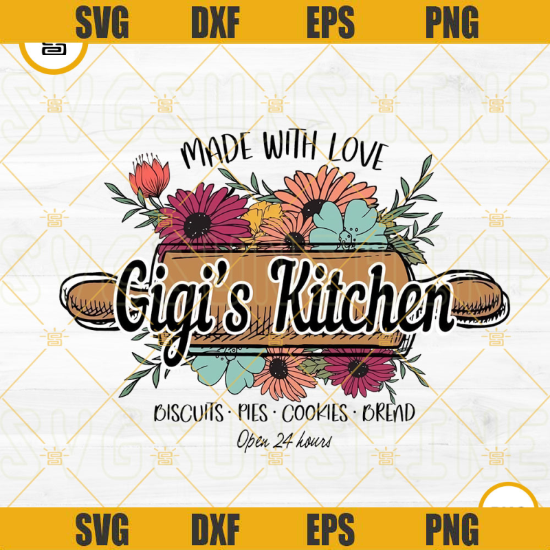 Made With Love Gigis Kitchen PNG, Kitchen Sign PNG, Mom Kitchen PNG, Cooking Mom PNG Designs.jpg
