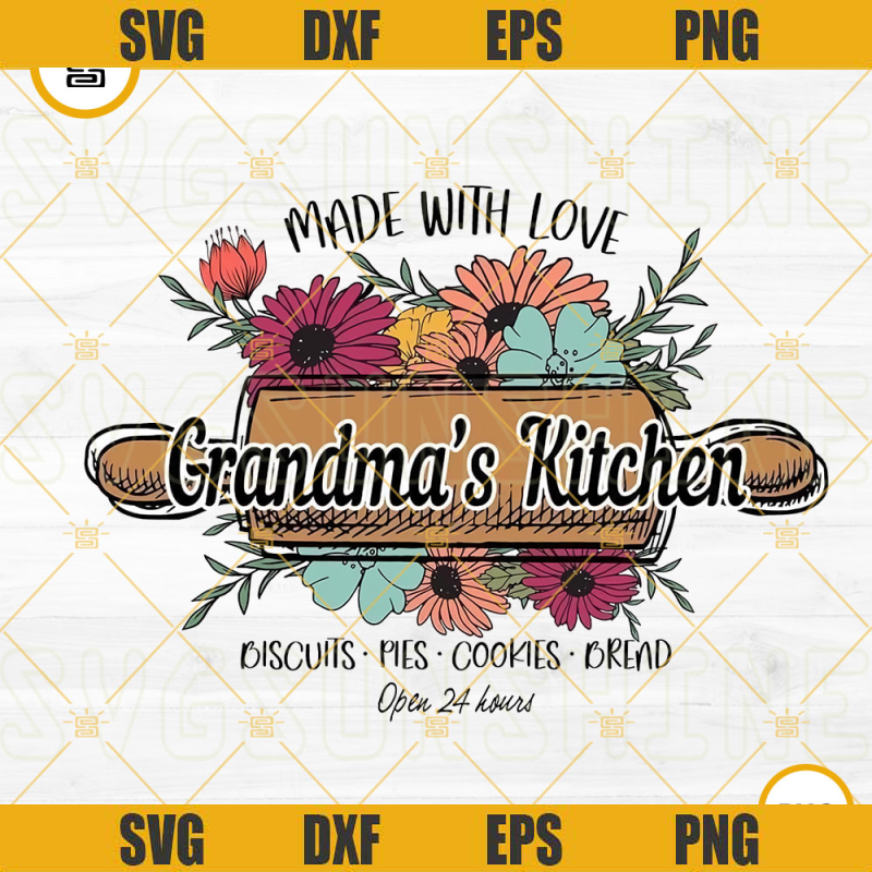 Made With Love Grandmas Kitchen PNG, Kitchen Sign PNG, Grandma Kitchen PNG, Cooking Grandma PNG Designs.jpg