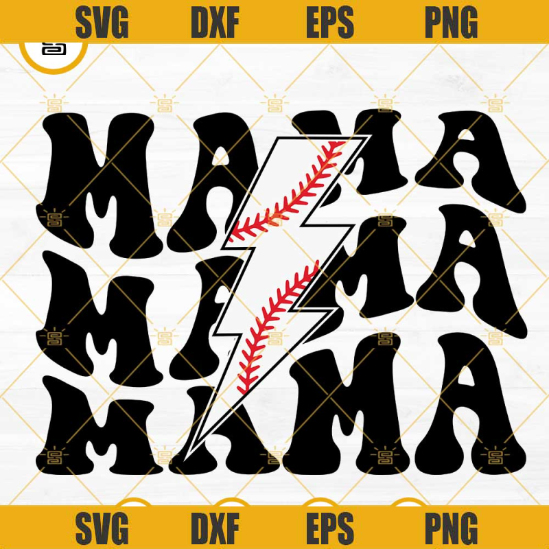 Mama Baseball Lightning Bolt SVG, Baseball Mom SVG PNG DXF EPS Cricut.jpg