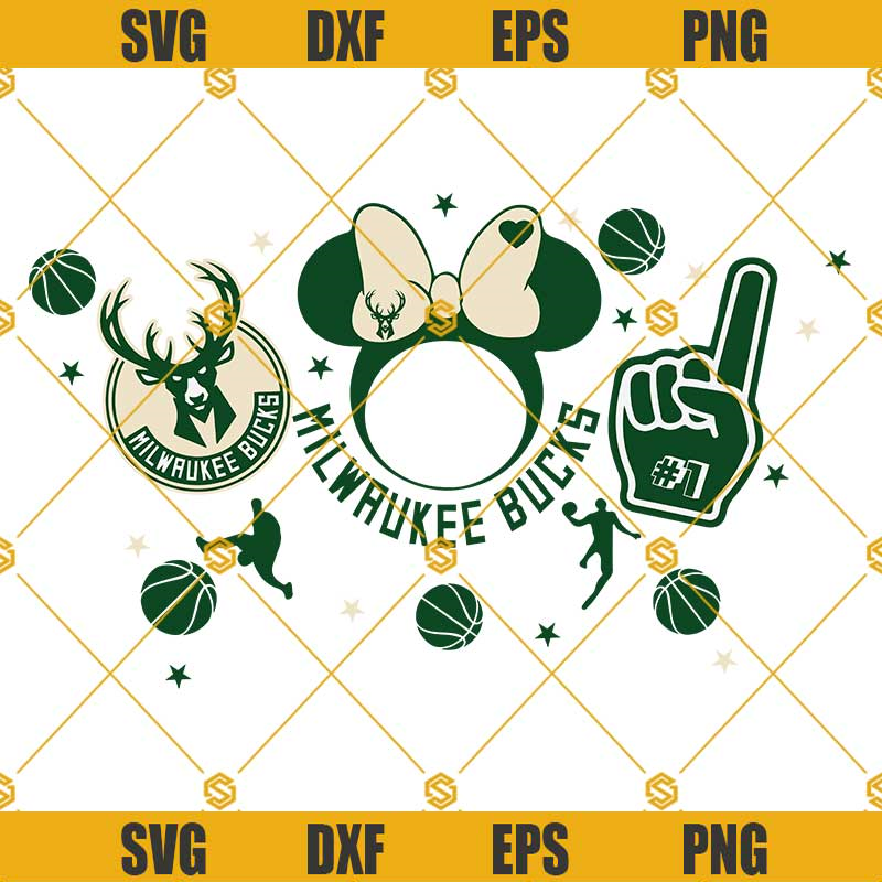 Minnie Mouse Milwaukee Bucks SVG, Starbucks Cup SVG.jpg