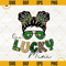 One Lucky Mini PNG, St Patricks Day Girl PNG, Messy Bun PNG Design.jpg