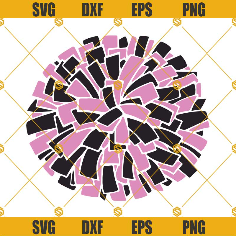 Pink And Black Pom Pom SVG, Cheer SVG, Cheerleader Cheer Pom Pom SVG.jpg