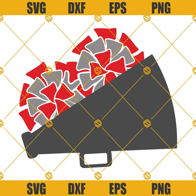Pom Poms SVG Megaphone SVG Cheer SVG, Cheerleader SVG, Cheer Clipart, Cheer Pom Pom SVG.jpg