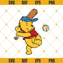 pooh baseball svg, winnie the pooh svg, baseball svg, disney svg, sport svg, disney sport svg, pooh svg, svg for kids