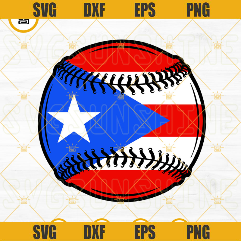 Puerto Rico Baseball Ball SVG, PR Baseball Team SVG, 2023 World Baseball Classic SVG PNG DXF EPS.jpg