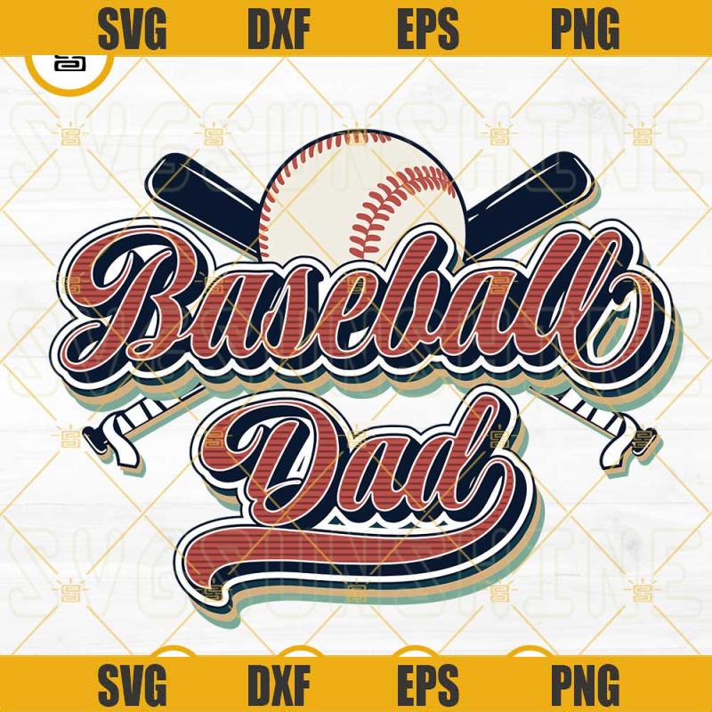 Retro Vintage Baseball Dad SVG, Sports Dad SVG, Dad Life SVG, Happy Fathers Day SVG PNG DXF EPS.jpg