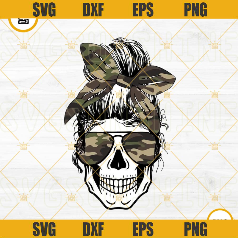 Skull Messy Bun Camo PNG, Mom Life PNG, Camouflage PNG, Skeleton Mom PNG Digital Sublimation.jpg