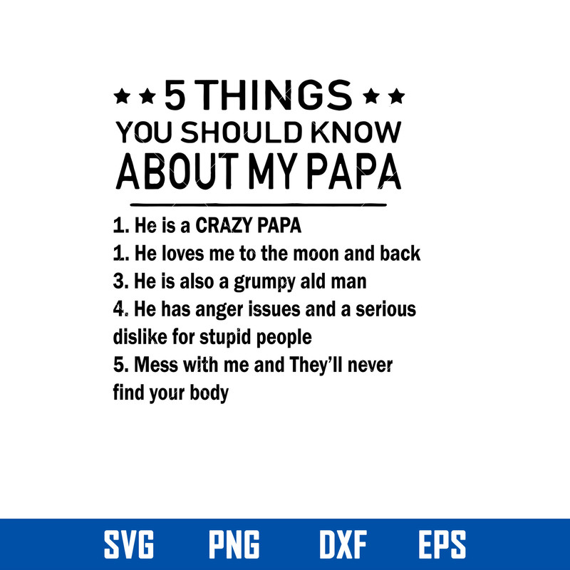 5 Things Yo should Jnow About My Papa Svg, Mother_s Day Svg, Png Dxf Eps Digital File.jpg