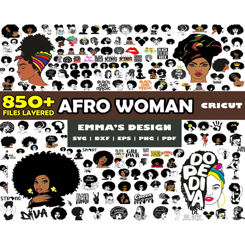 Arro Woman Bundle Svg, Arro Woman Svg, Black Woman Svg, Png Dxf Eps Digital File.jpg