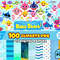 Baby Shark 100 cliparts bundle, transparent PNG, designs for decoration sublimation, instant download.jpg