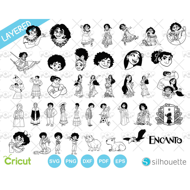 Disney Encanto 150 cliparts bundle, SVG cut files for Cricut  Silhouette, instant download.jpg
