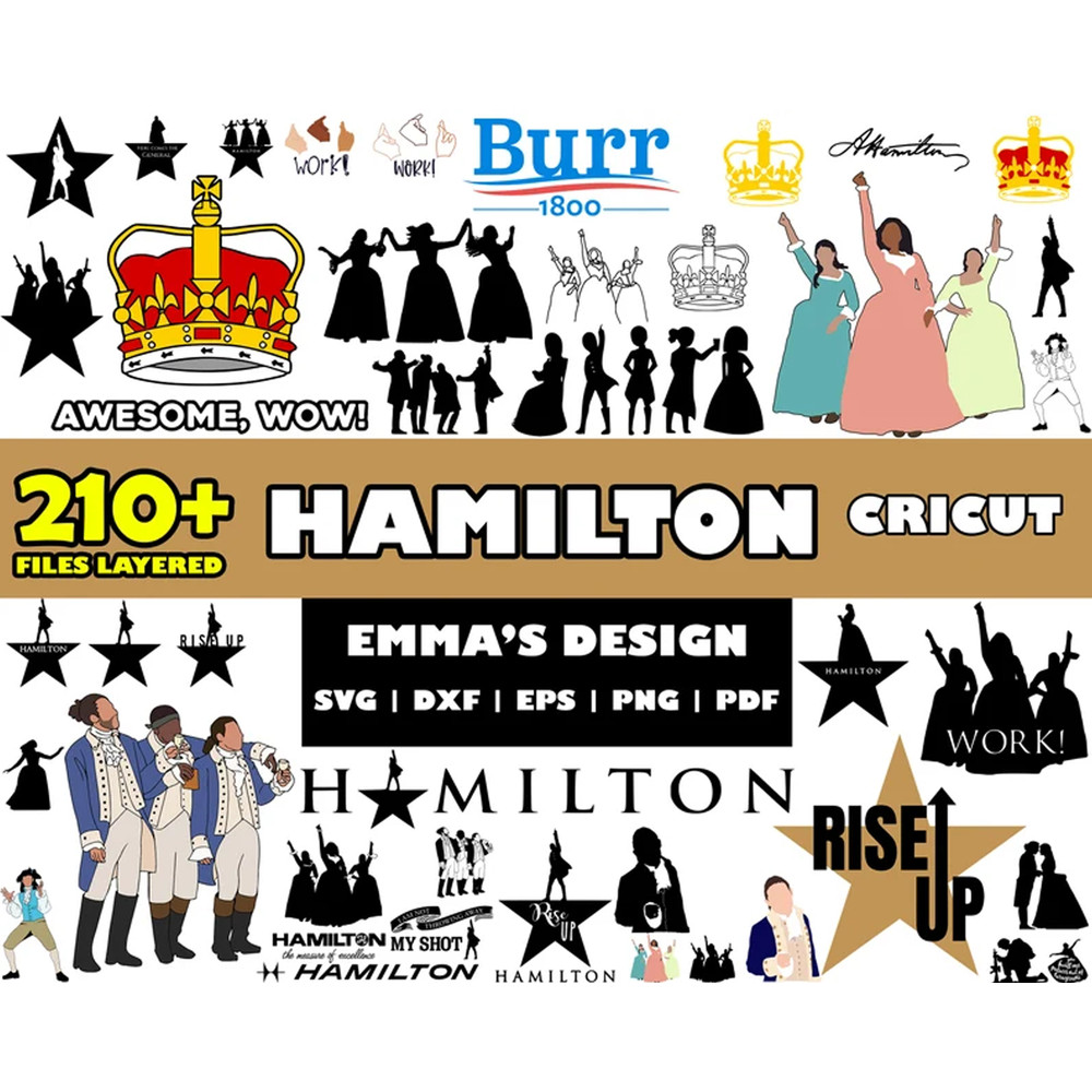 Hamilton Bundle Svg, Hamilton Svg, Hamilton Silhouette Svg, Png Pdf Dxf Eps Digital File.jpg