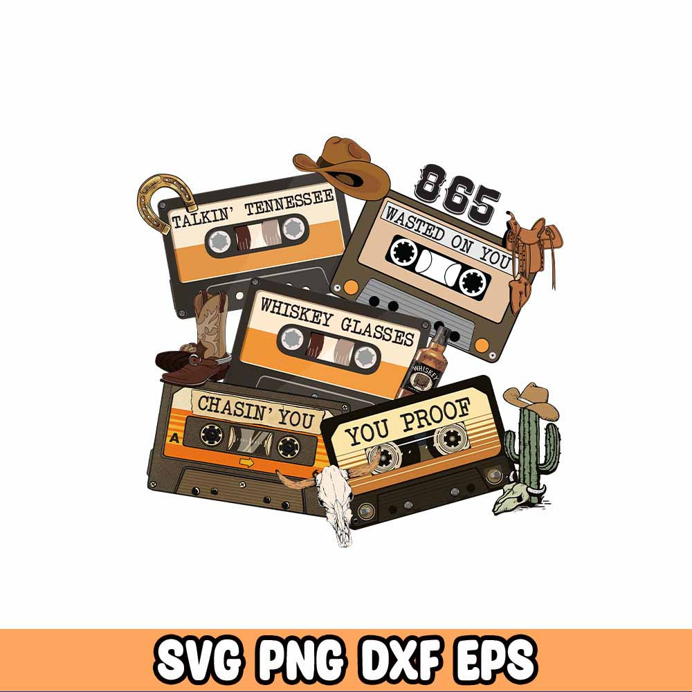 90s Country Cassette Tapes Design Bundle Retro Design, Western Sublimation Designs Downloads, Instant Download in PNG.jpg
