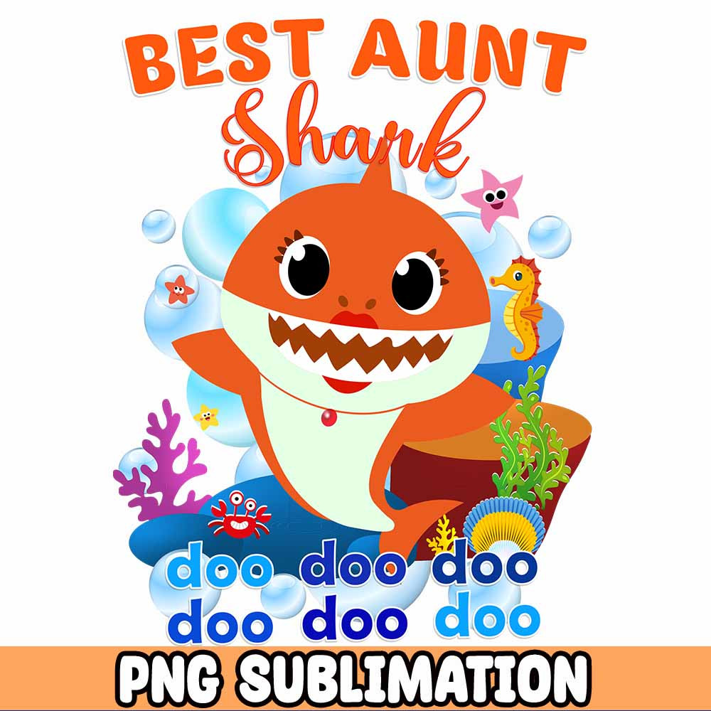 Best Aunt Baby Shark png Baby Shark Birthday Cricut Vector Bundle Baby Shark Party png Png Image T-shirt.jpg