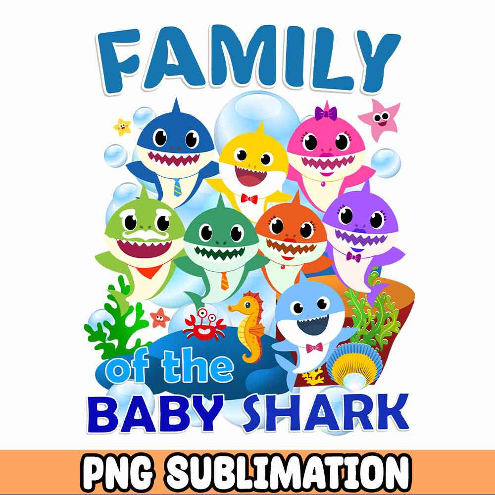 Family Shark PNG Bundle, Shark PNG, Baby Birthday Decorations, Family Shirt PNG Files.jpg