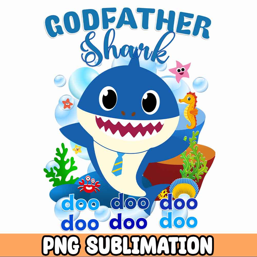 GODFATHER Baby Shark png Baby Shark Birthday Cricut Vector Bundle  Baby Shark Party png  Png Image T-shirt.jpg