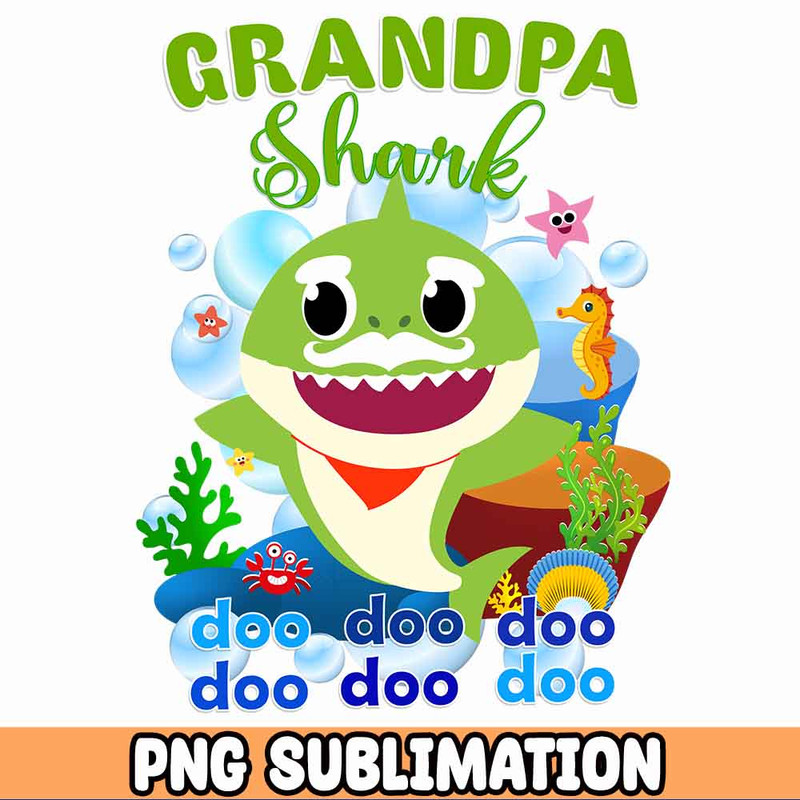 GRANDFA Baby Shark png Baby Shark Birthday Cricut Vector Bundle  Baby Shark Party png  Png Image T-shirt.jpg