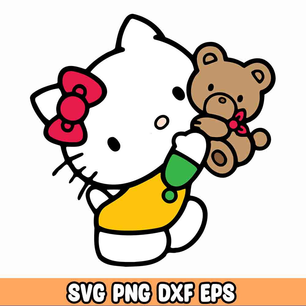 Kawaii Kitty Teddy  SVG  PNG  Layered SVG  Sublimation Design.jpg