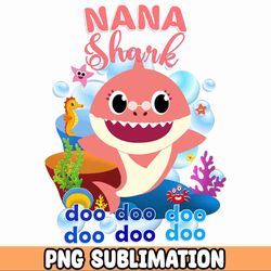 nana baby shark png baby shark birthday cricut vector bundle  baby shark party png  png image t-shirt