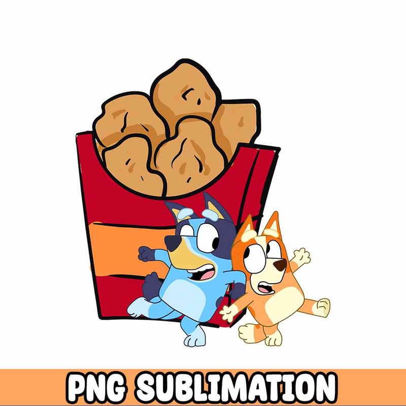 Running on Blue and Chicken Nuggets PNG kids Sublimation Design files.jpg