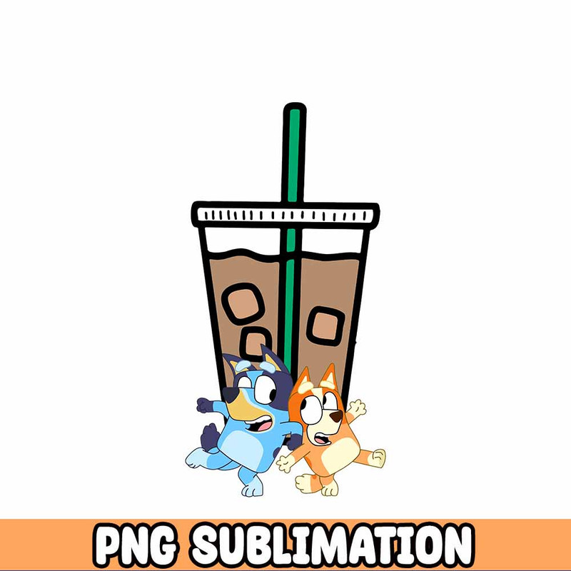 Running on Blue Dog & Iced Coffee With Matching Pocket Png Bundle, Trendy Blue Dog Design Png.jpg