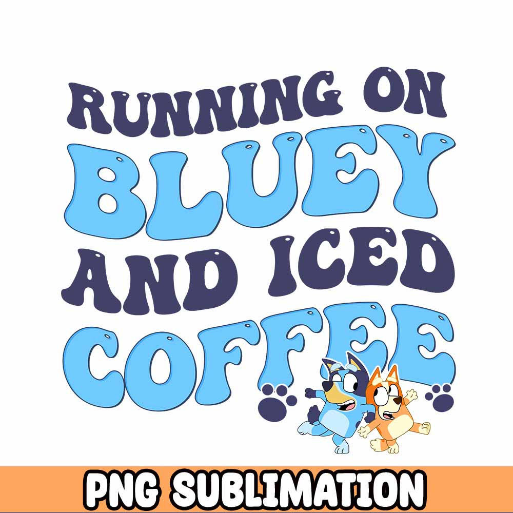 Running on ms.rachel and iced coffee PNG, transfer, Running on blue.y and caffeine Png With Matching Pocket Design PNG.jpg