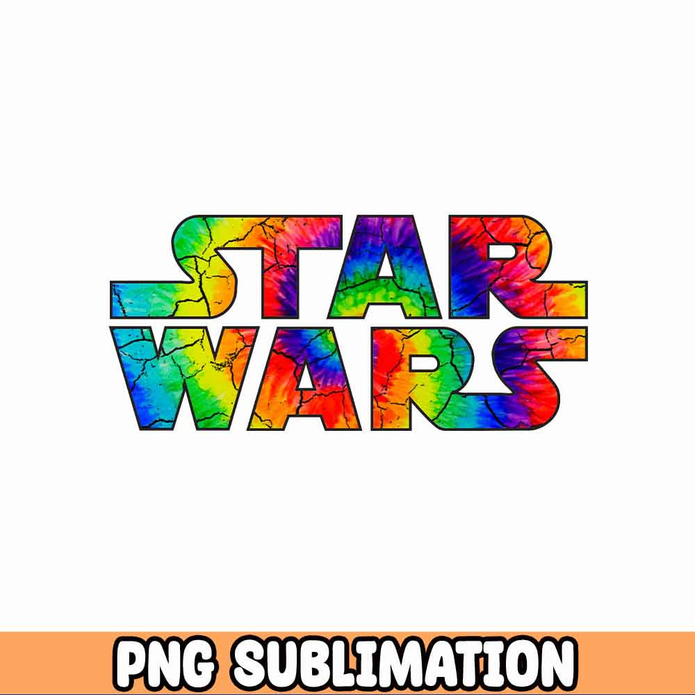 Star Wars Logo Retro Tie Dye svg, Classic Star Wars Logo with Character Silhouettes SVG PNG JPG dxf eps pdf Cut File.jpg
