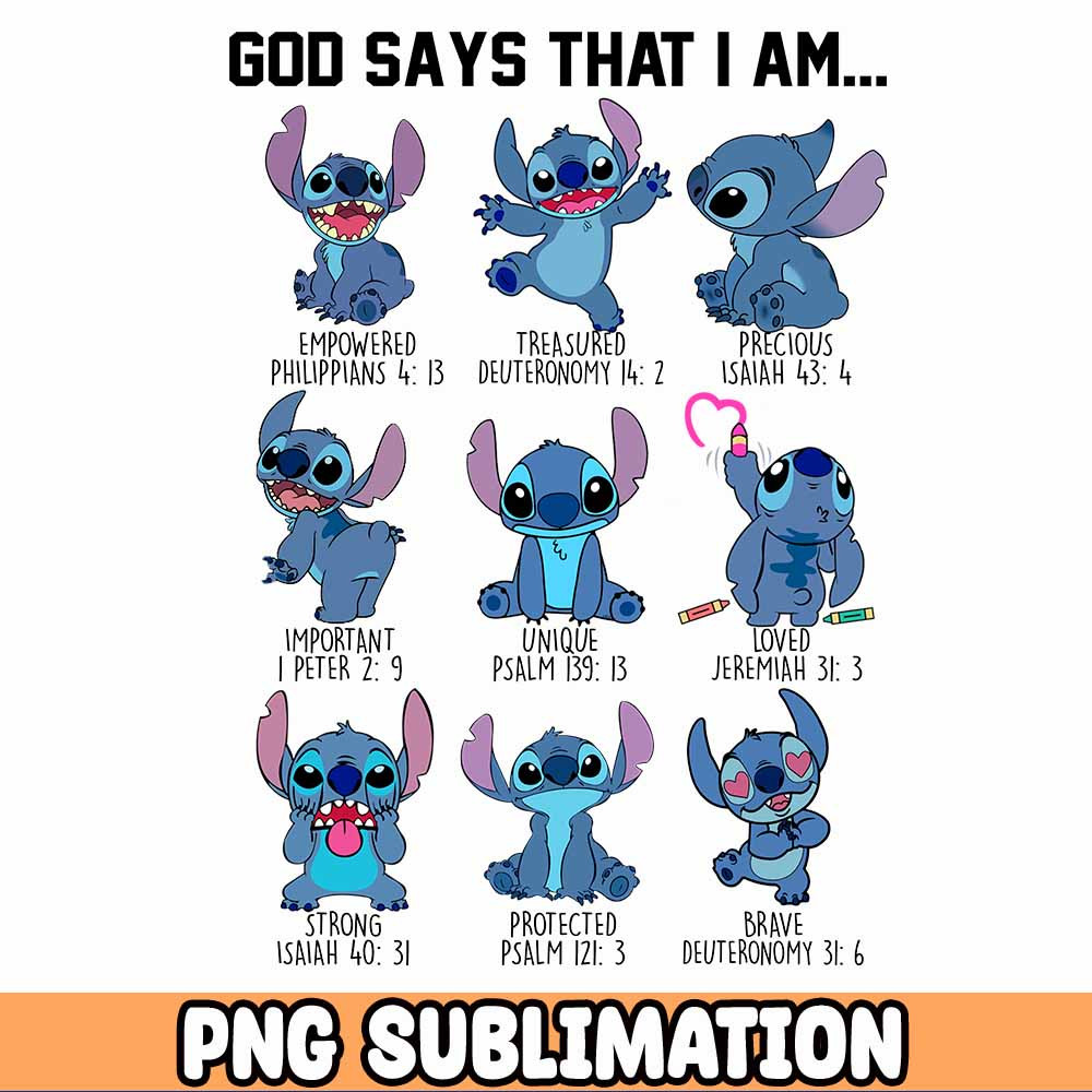 Stitch God Says That I Am Png, Family Trip 2023 Png, Family Vacation Png, Movie Character Png.jpg