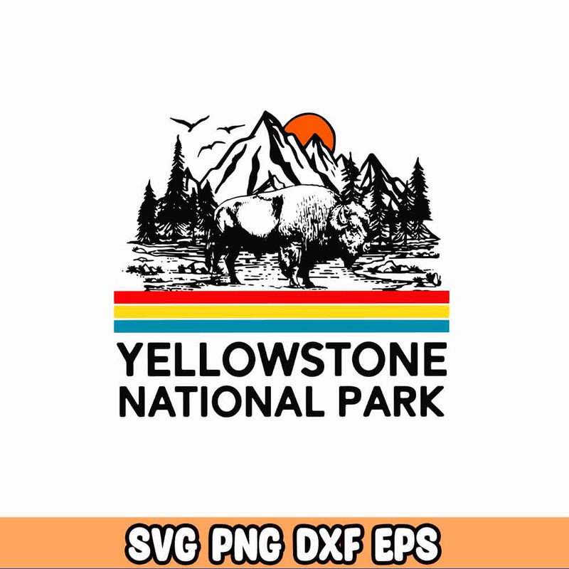 Yellowstone National Park Badge PNG PDF Digital Illustration.jpg