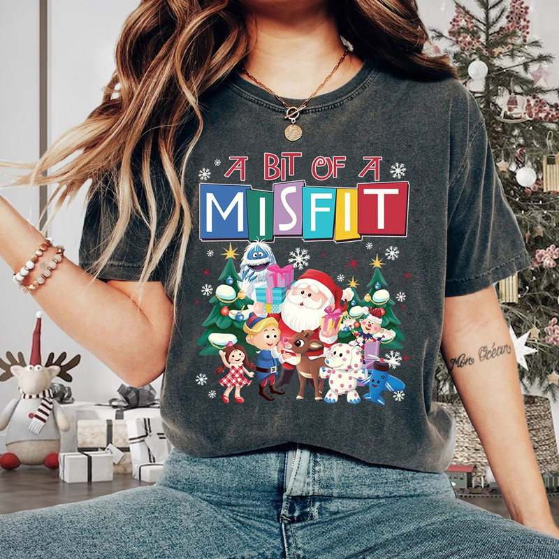A Bit of A Misfit Christmas Shirt Rudolph The Red Nosed Reindeer Shirt Hermey The Misfit Elf Sweat