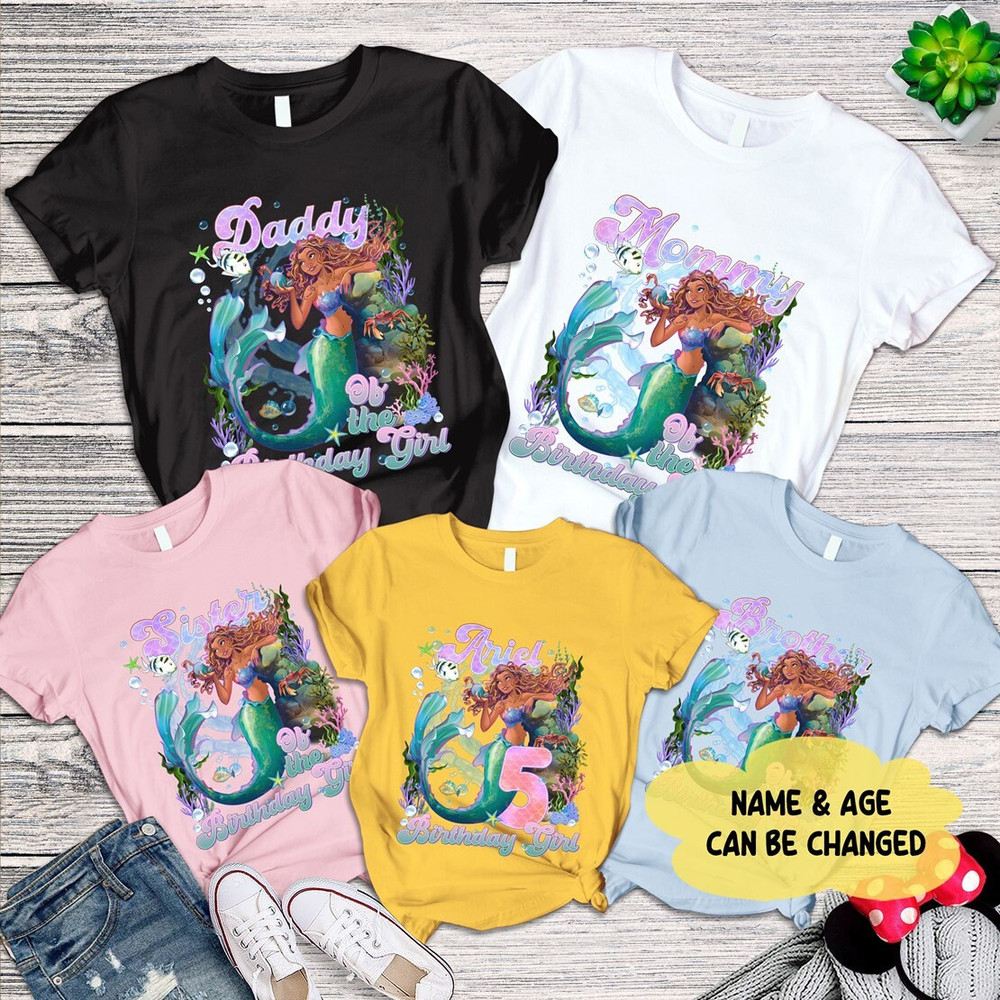 Black Little Mermaid Birthday Shirt Afro Little Mermaid Black Mermaid Shirt Princess Ariel Birthd